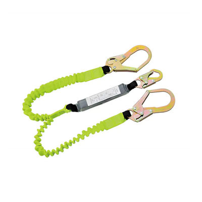 kupować 50mm Ciężkie paski z absorpcją wstrząsów i zatrzymania upadku Lanyard z regulowaną długością 1380mm-1800mm i dwunożnym absorberem energii produkcja online
