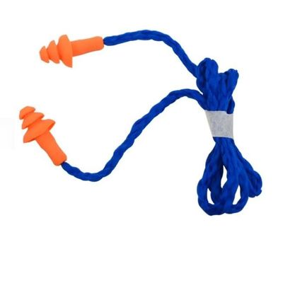 kupować Bezpieczne zatyczki do uszu z pianki silikonowej wielokrotnego użytku 31,5 x 12,5 mm z nylonowym przewodem PVC produkcja online