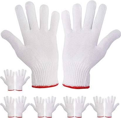 kupować Białe bawełniane rękawiczki robocze wielokrotnego użytku Grip Zmywalne wielokrotnego użytku 90 Bawełna 10 Nylon produkcja online