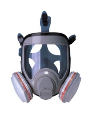 Dobra cena. Szary respirator pełnotwarzowy TPE z dużym złączem bagnetowym. Certyfikat CE potwierdzający ochronę przed gazami pyłowymi w Internecie
