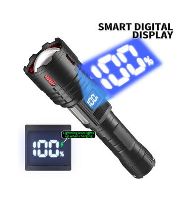 Dobra cena. Mocny 1500-1600 lumenów LED latarka z wielokrotnie ładowalnym USB typu C i teleskopicznym zoomem do obozowania w Internecie